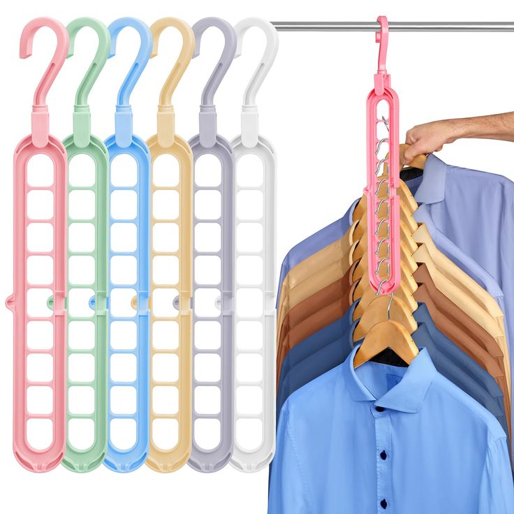 3 pc Magic Rotating Hanger 9 Holes Smart Cloth Organizer